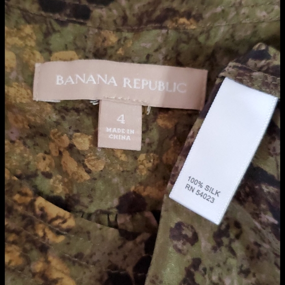 BANANA REPUBLIC graphic static print 100% Silk sz.4 - Picture 5 of 9